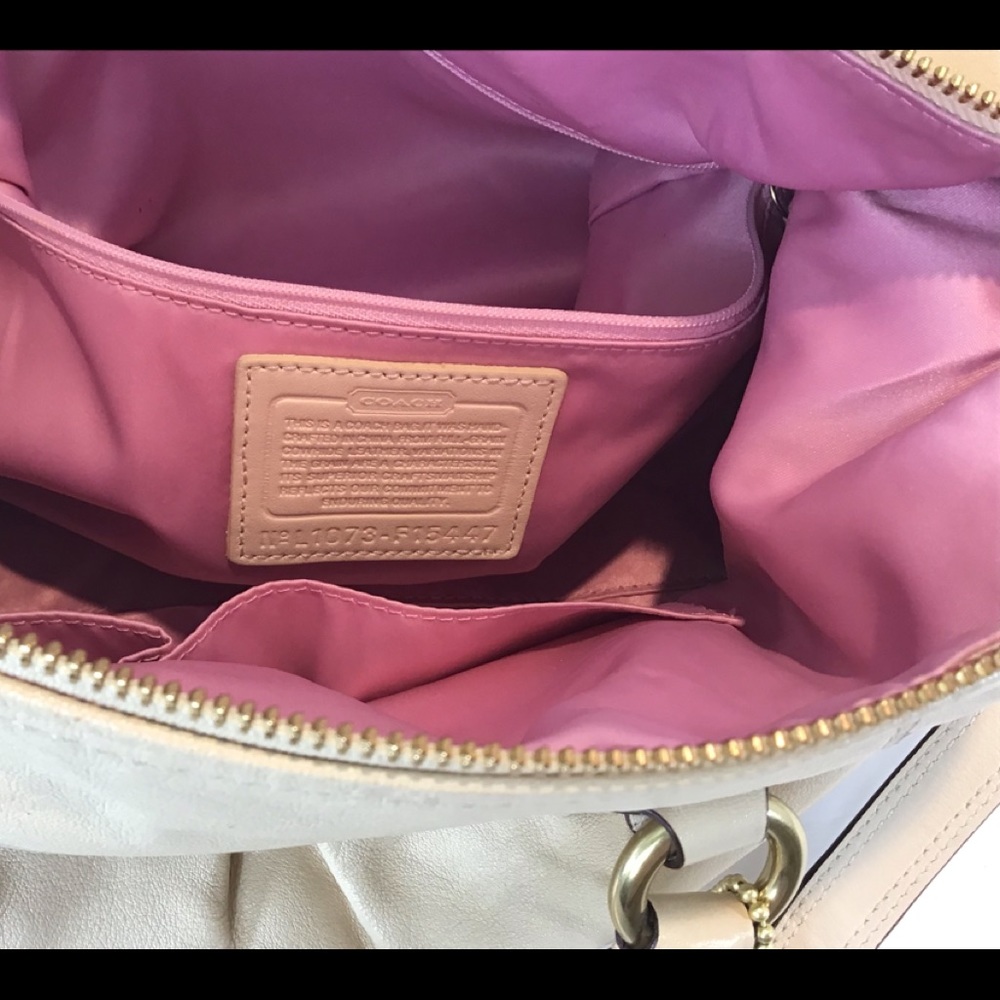 COACH ASHLEY IVORY LEATHER SATCHEL HANDBAG - Picture 16 of 16